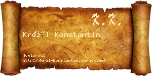 Král Konstantin névjegykártya