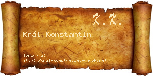 Král Konstantin névjegykártya
